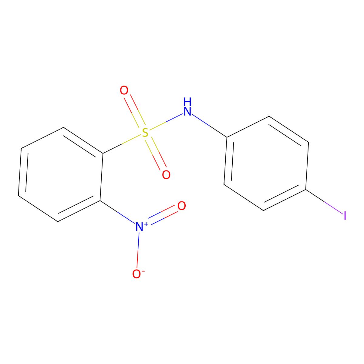 N-(4-iodophenyl)-2-nitrobenzenesulfonamide molecular structure, CAS 159048-83-6