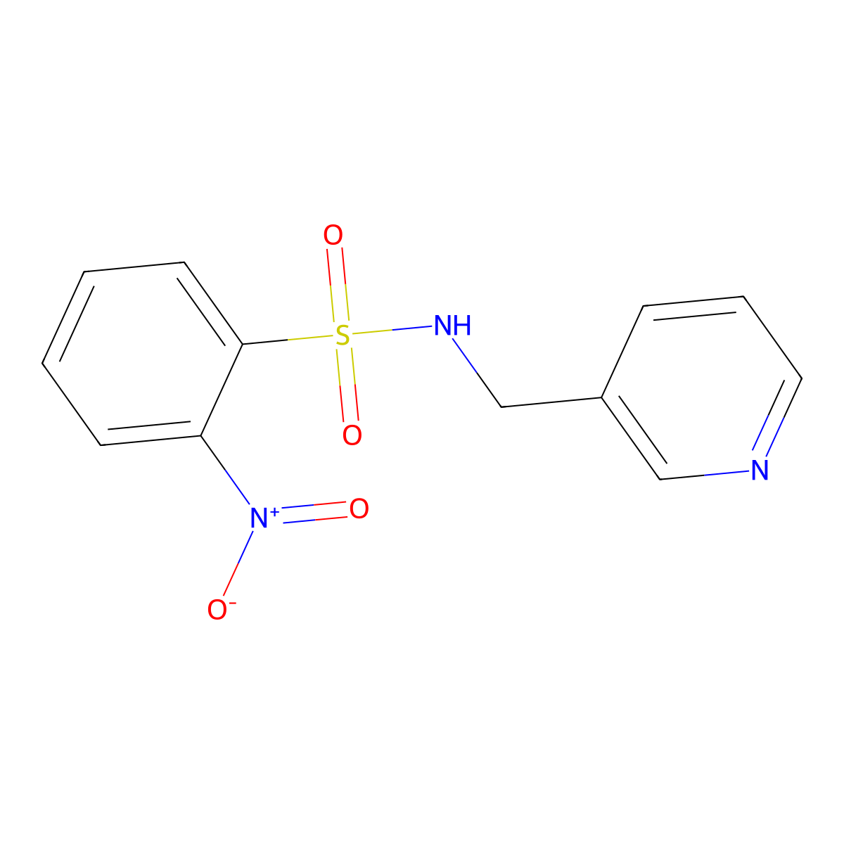 2-Nitro-N-(3-pyridinylmethyl)benzenesulfonamide molecular structure, CAS 159048-84-7