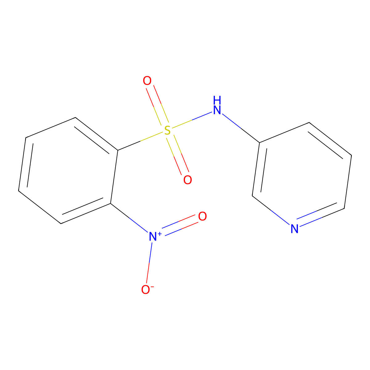 2-nitro-N-(pyridin-3-yl)benzenesulfonamide molecular structure, CAS 159048-85-8