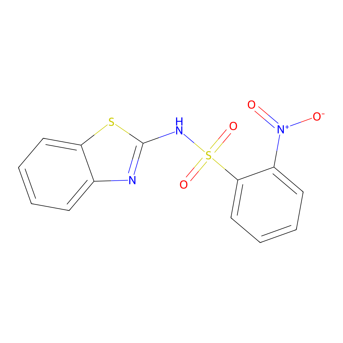 N-(1,3-Benzothiazol-2-yl)-2-nitrobenzenesulfonamide molecular structure, CAS 159048-89-2