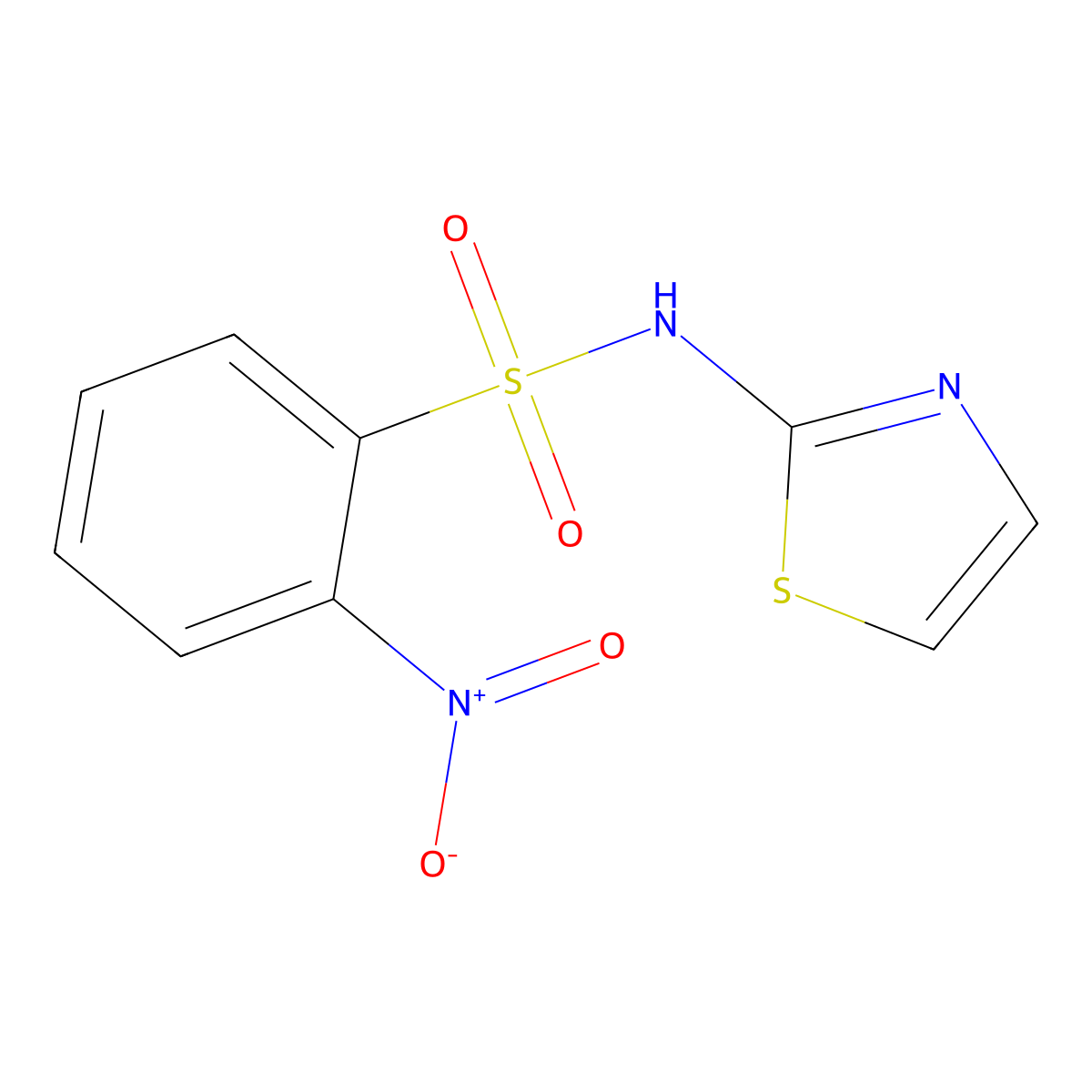 2-nitro-N-(1,3-thiazol-2-yl)benzenesulfonamide molecular structure, CAS 159048-91-6