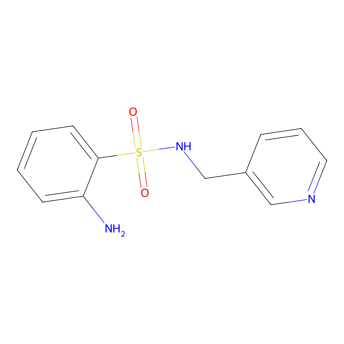 2-amino-N-(pyridin-3-ylmethyl)benzenesulfonamide molecular structure, CAS 159048-96-1