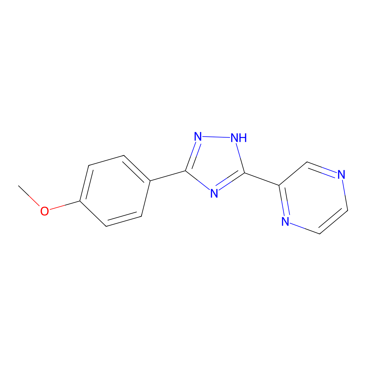 2-(5-(4-methoxyphenyl)-1H-1,2,4-triazol-3-yl)pyrazine molecular structure, CAS 159053-06-2