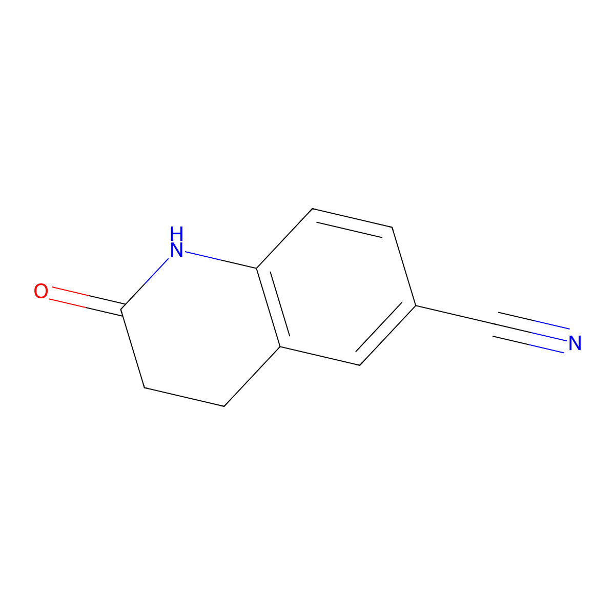 2-Oxo-1,2,3,4-tetrahydroquinoline-6-carbonitrile molecular structure, CAS 159053-44-8