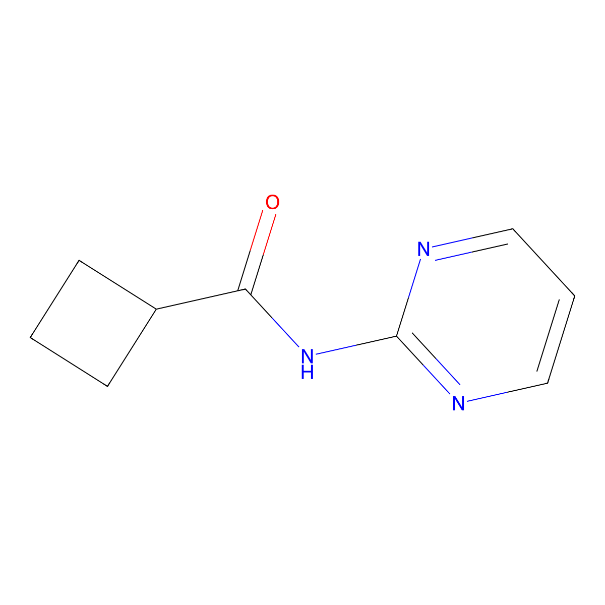 N-(pyrimidin-2-yl)cyclobutanecarboxamide molecular structure, CAS 15907-77-4