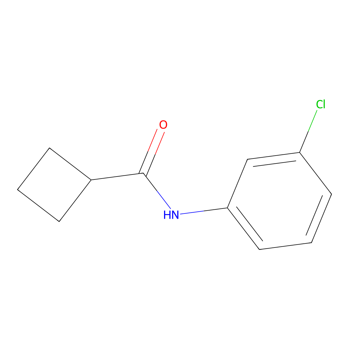 N-(3-chlorophenyl)cyclobutanecarboxamide molecular structure, CAS 15907-81-0