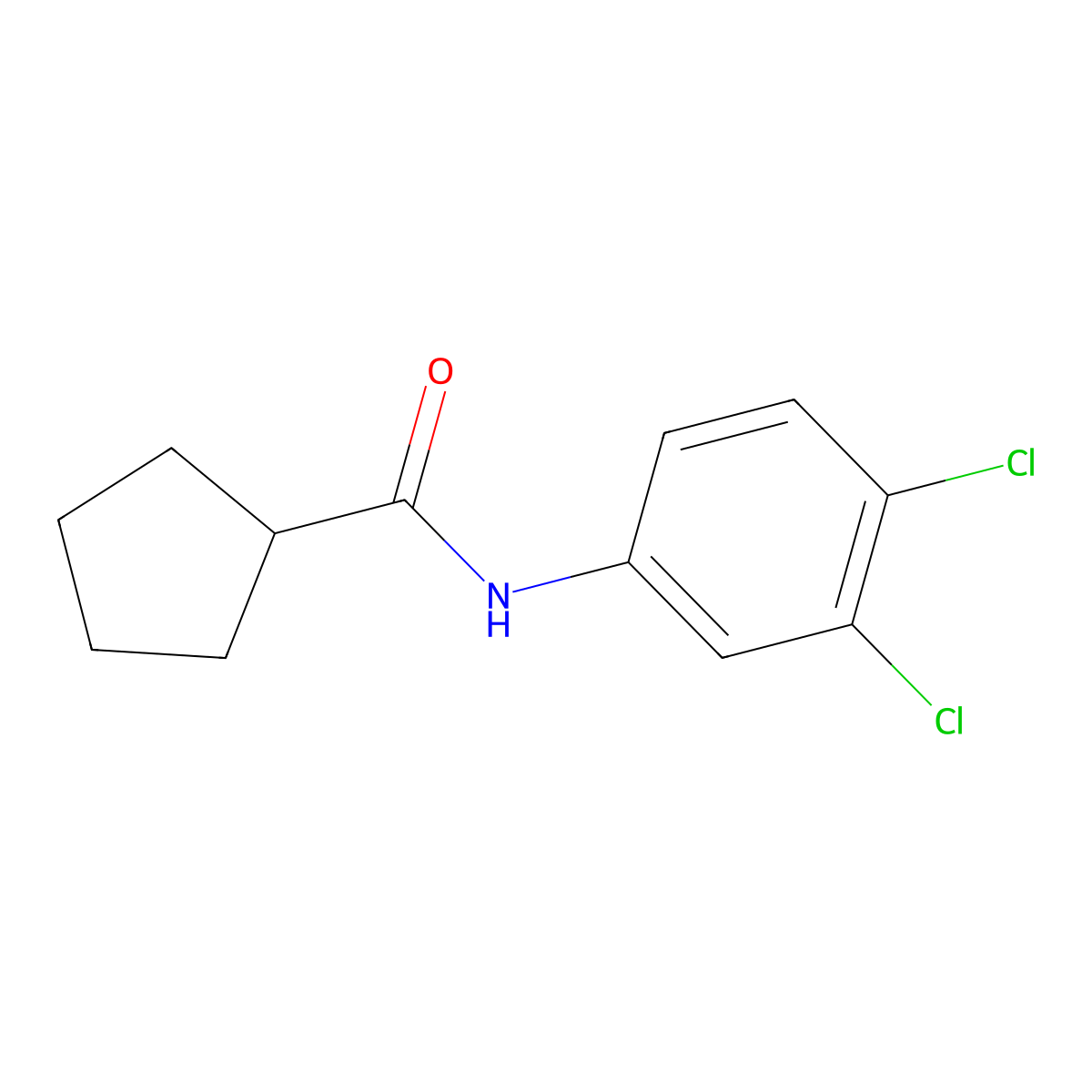 N-(3,4-dichlorophenyl)cyclopentanecarboxamide molecular structure, CAS 15907-82-1