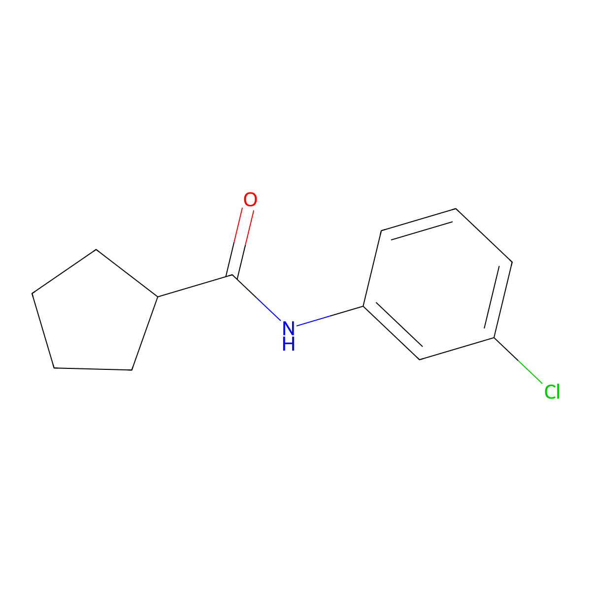 N-(3-chlorophenyl)cyclopentanecarboxamide molecular structure, CAS 15907-83-2