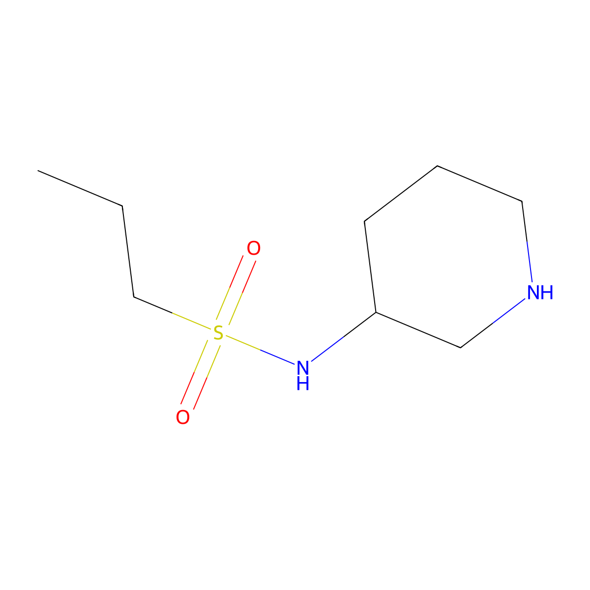 N-(Piperidin-3-YL)propane-1-sulfonamide molecular structure, CAS 1590707-27-9