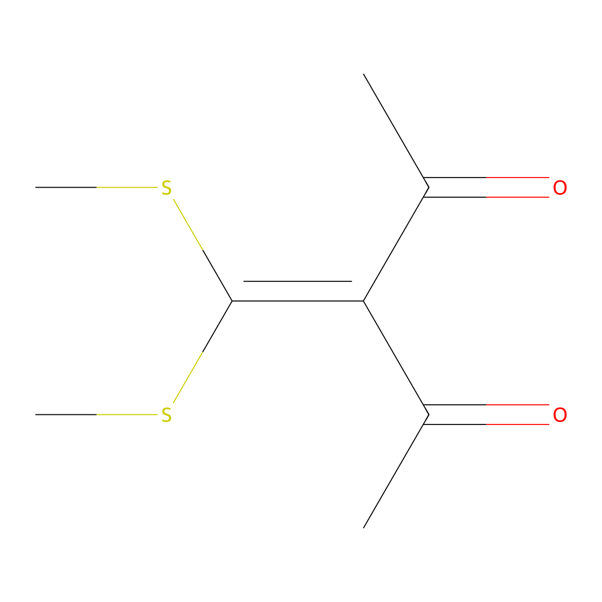 3-[Bis(methylsulfanyl)methylidene]pentane-2,4-dione molecular structure, CAS 15908-50-6