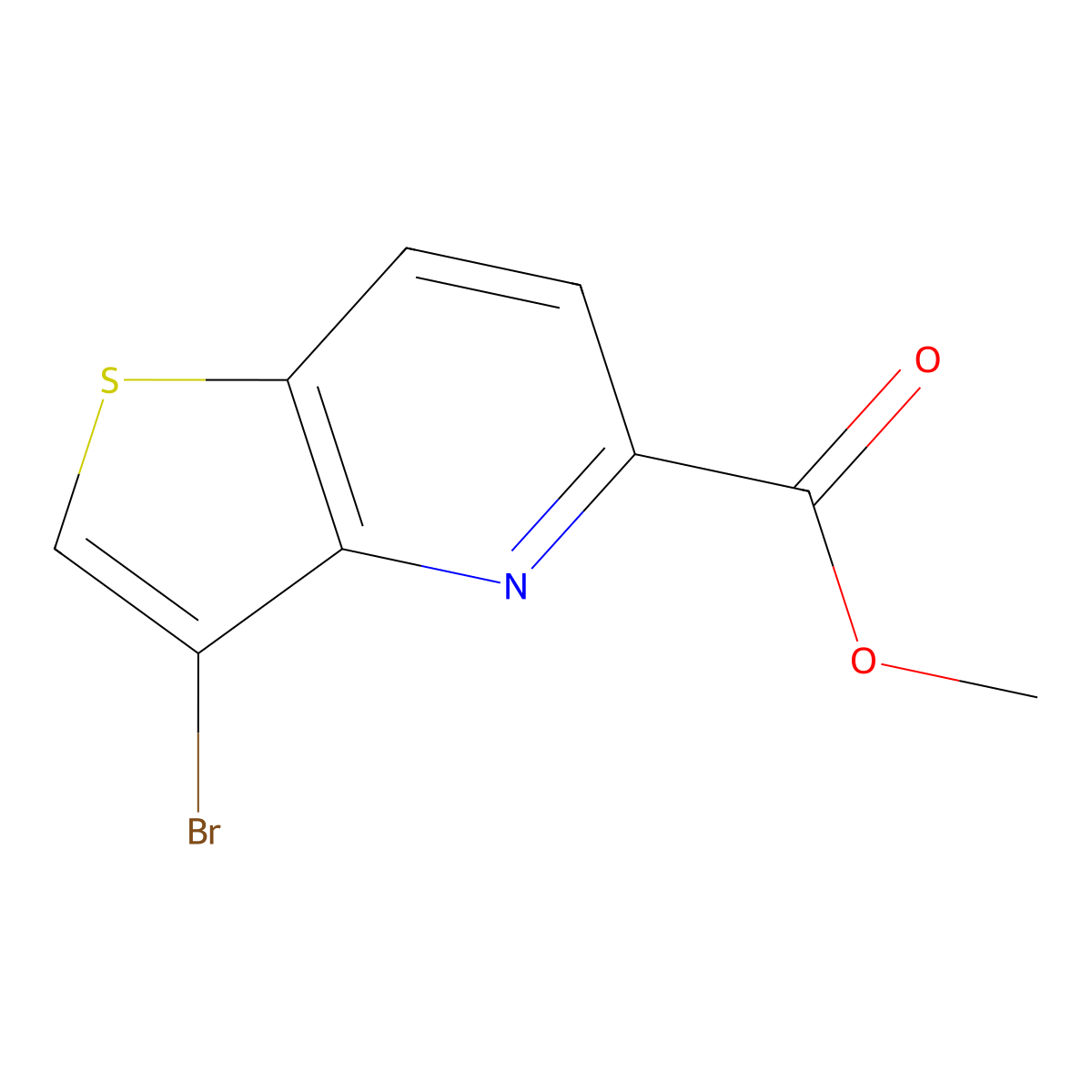 Methyl 3-bromothieno[3,2-b]pyridine-5-carboxylate molecular structure, CAS 159083-92-8