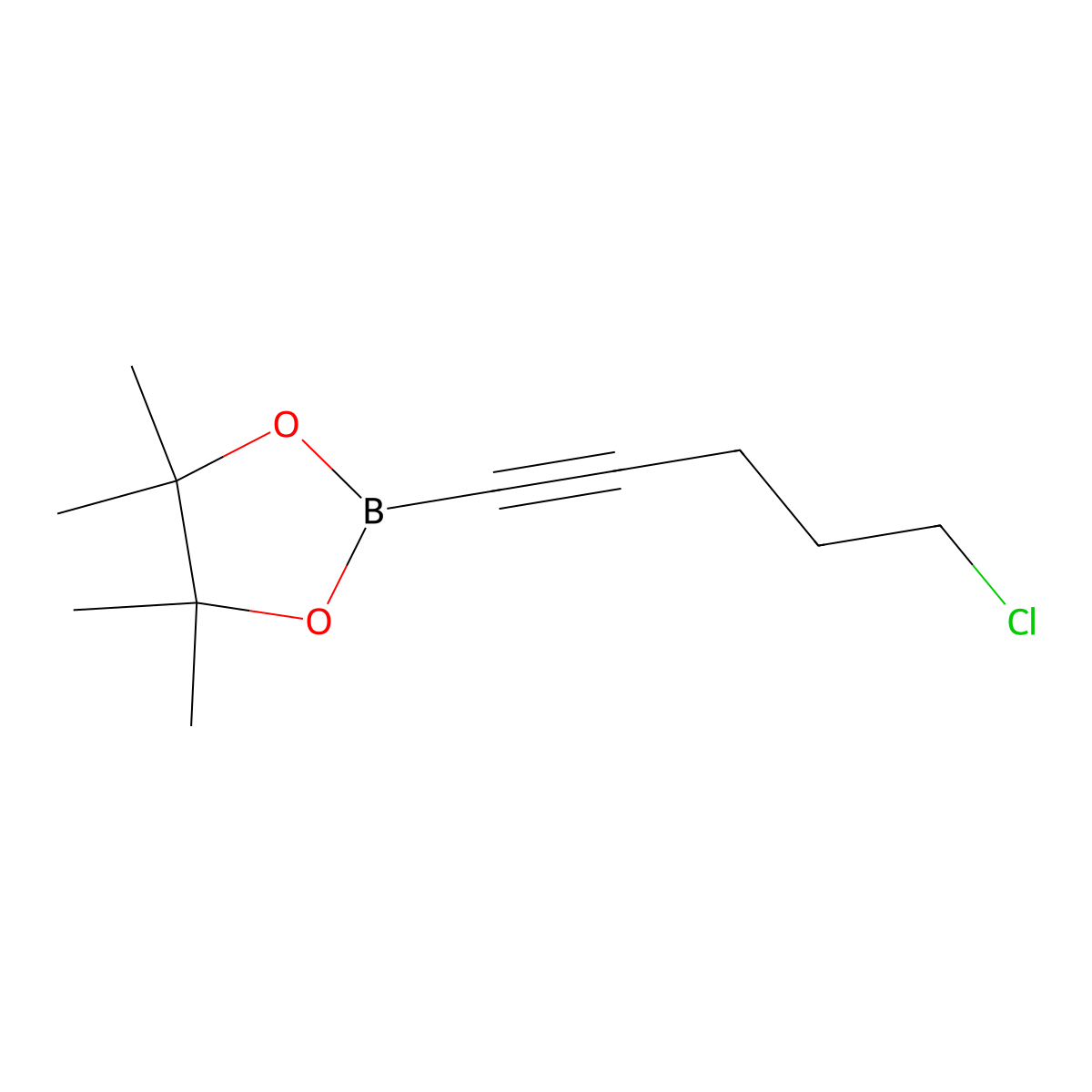 2-(5-Chloropent-1-yn-1-yl)-4,4,5,5-tetramethyl-1,3,2-dioxaborolane molecular structure, CAS 159087-42-0