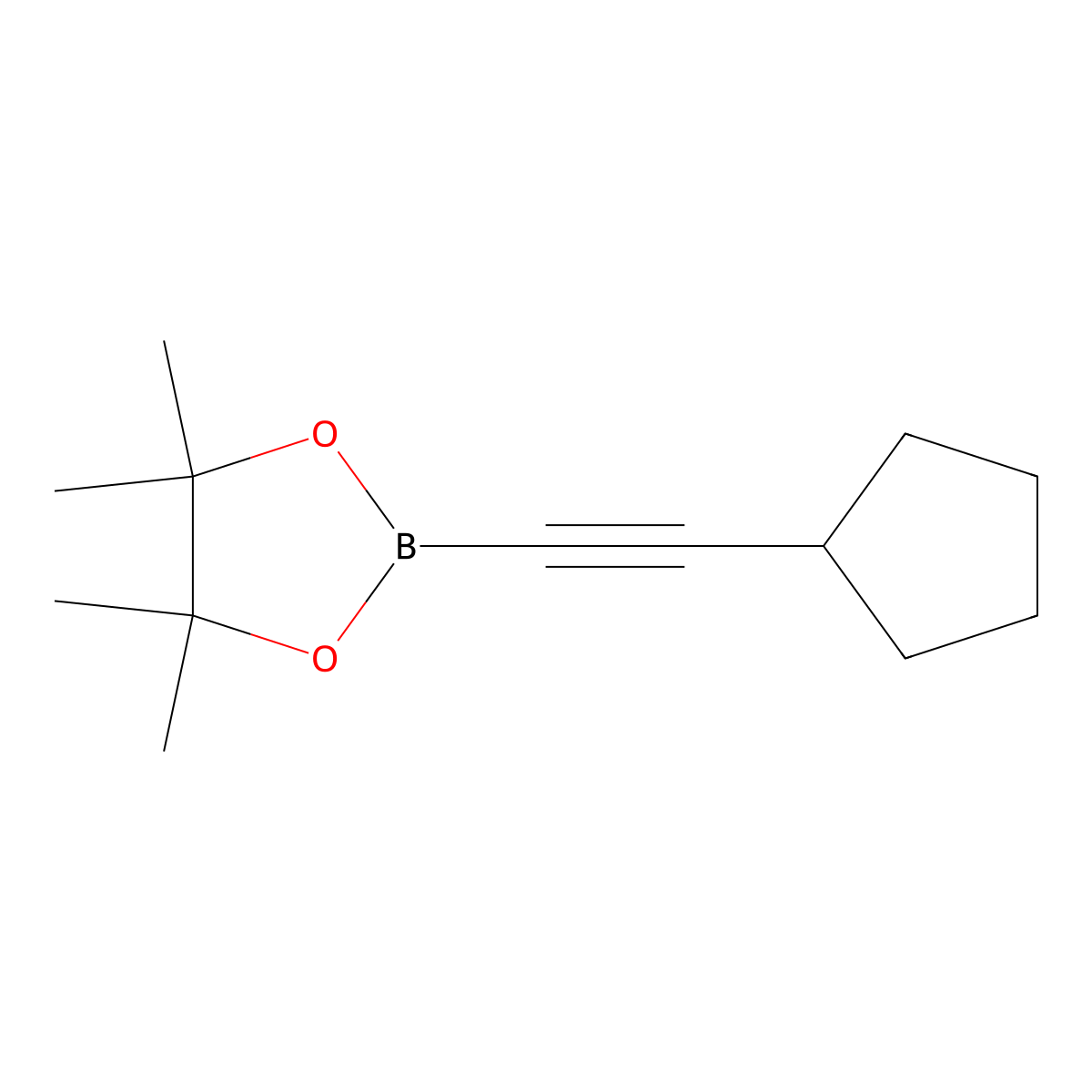 2-(Cyclopentylethynyl)-4,4,5,5-tetramethyl-1,3,2-dioxaborolane molecular structure, CAS 159087-43-1