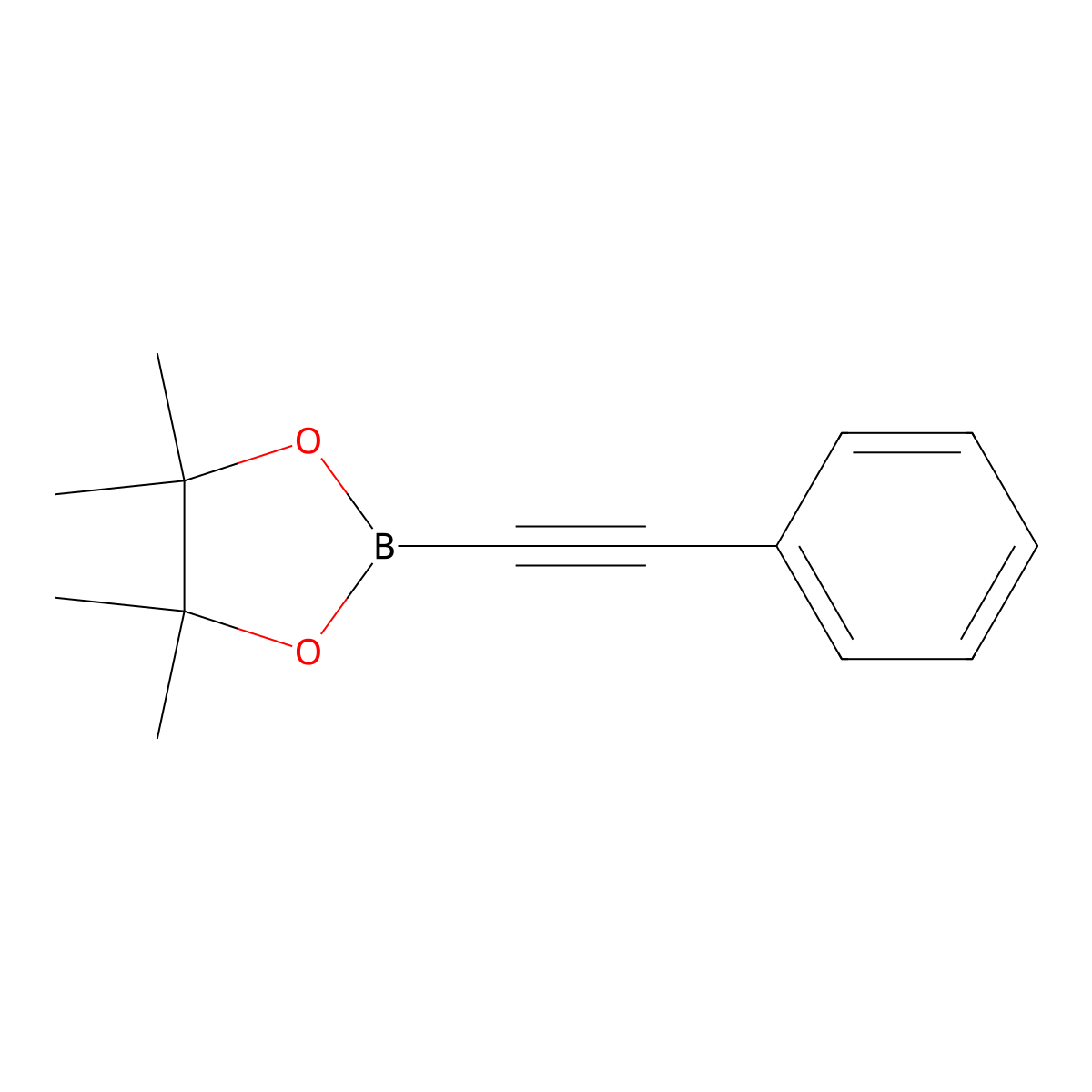 4,4,5,5-Tetramethyl-2-(2-phenylethynyl)-1,3,2-dioxaborolane molecular structure, CAS 159087-45-3