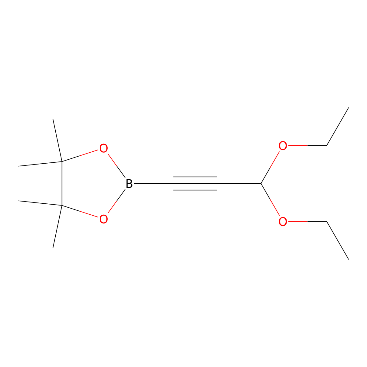 2-(3,3-Diethoxyprop-1-yn-1-yl)-4,4,5,5-tetramethyl-1,3,2-dioxaborolane molecular structure, CAS 159087-48-6