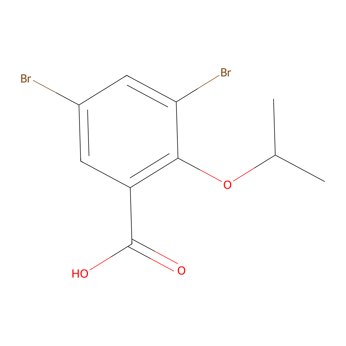 3,5-Dibromo-2-isopropoxybenzoic acid molecular structure, CAS 159096-55-6