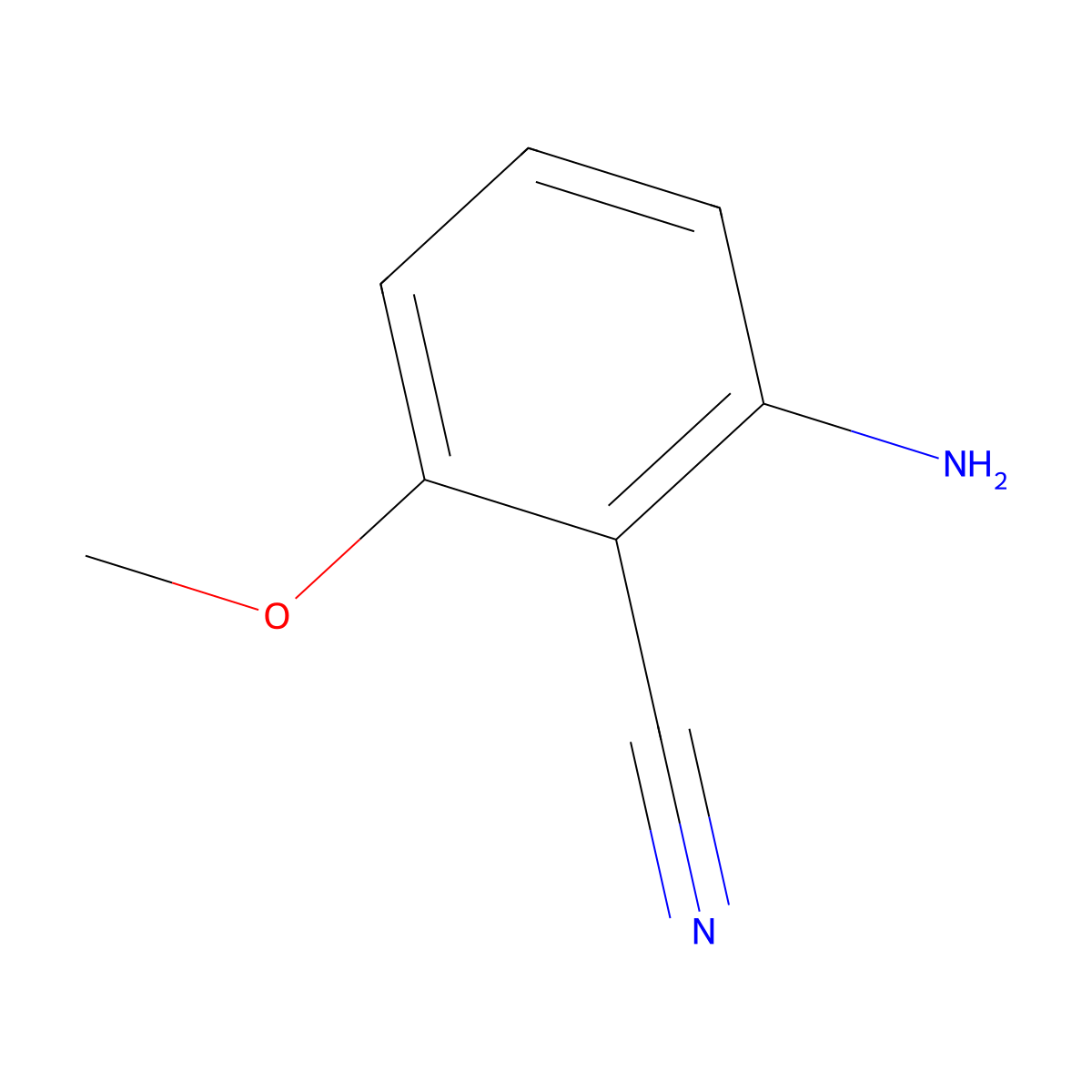 2-Amino-6-methoxybenzonitrile molecular structure, CAS 1591-37-3