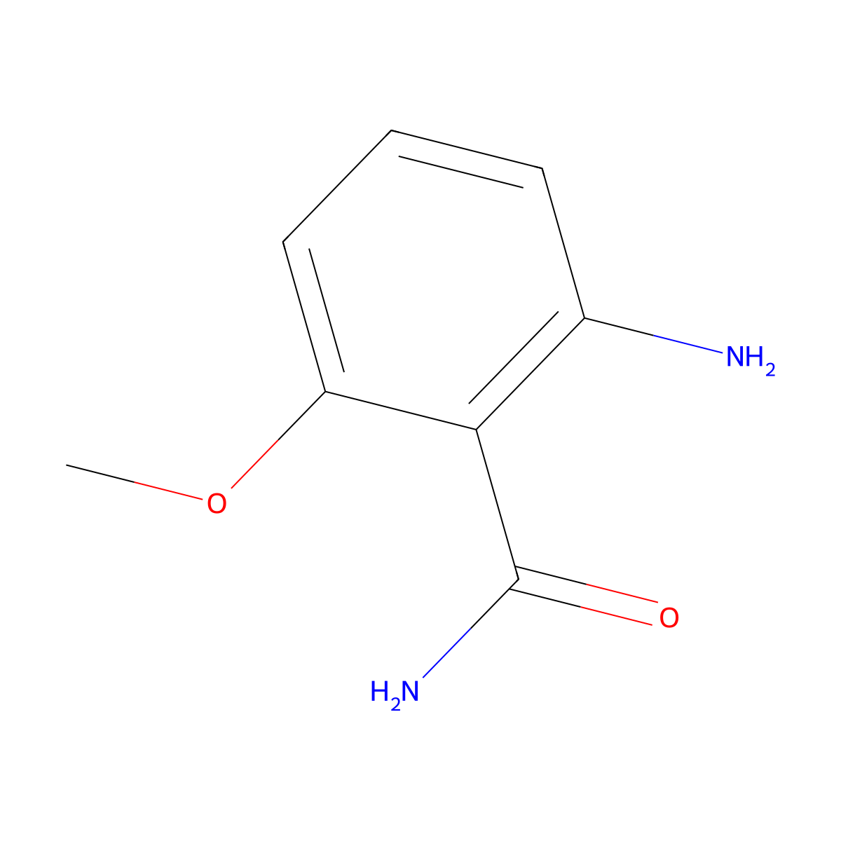2-Amino-6-methoxybenzamide molecular structure, CAS 1591-38-4