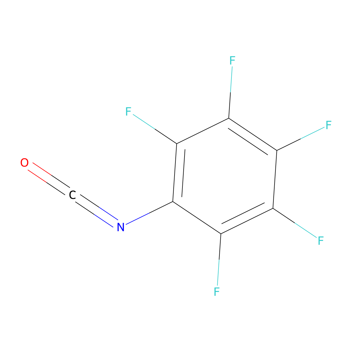 Perfluorophenyl isocyanate molecular structure, CAS 1591-95-3