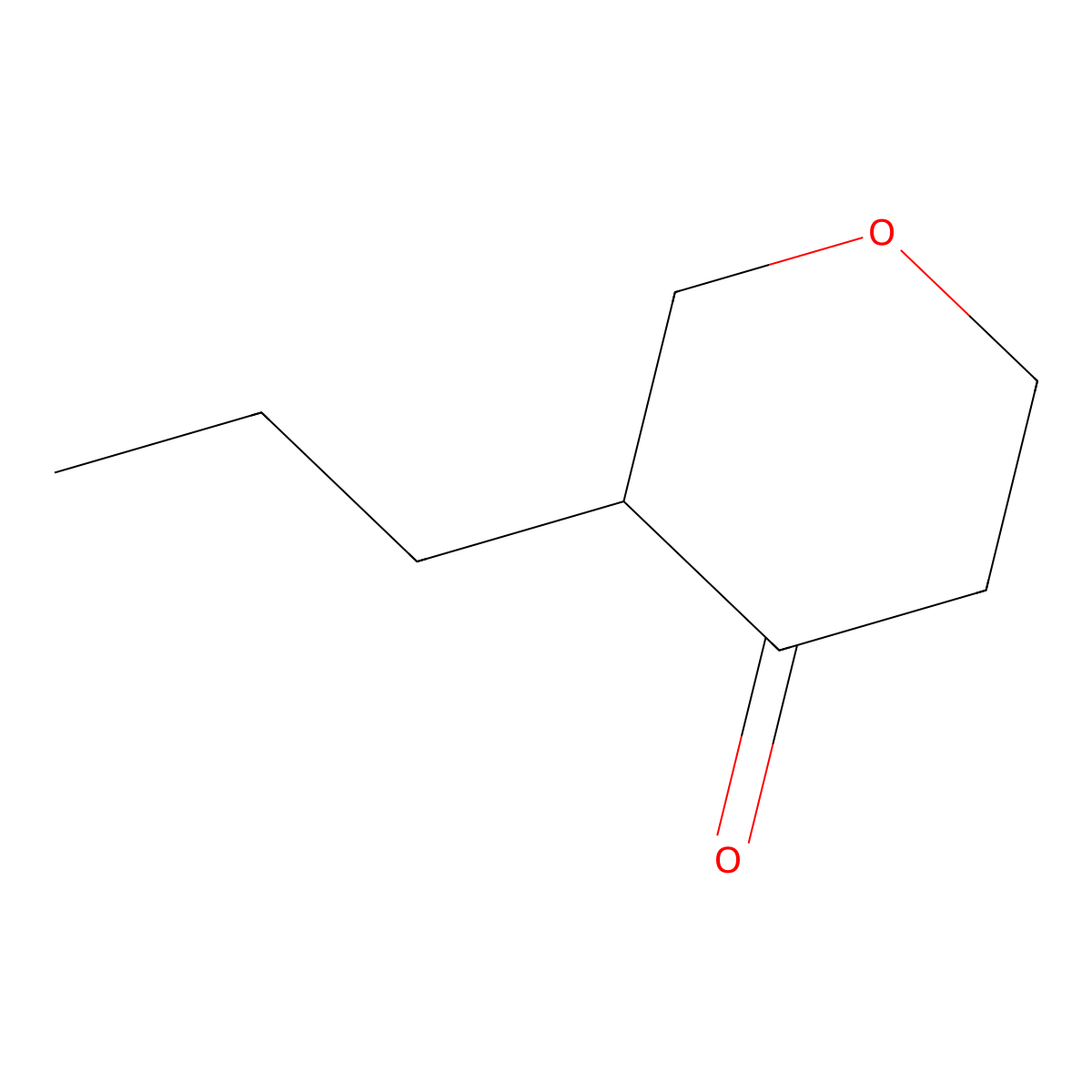 3-Propyltetrahydro-4H-pyran-4-one molecular structure, CAS 15910-02-8