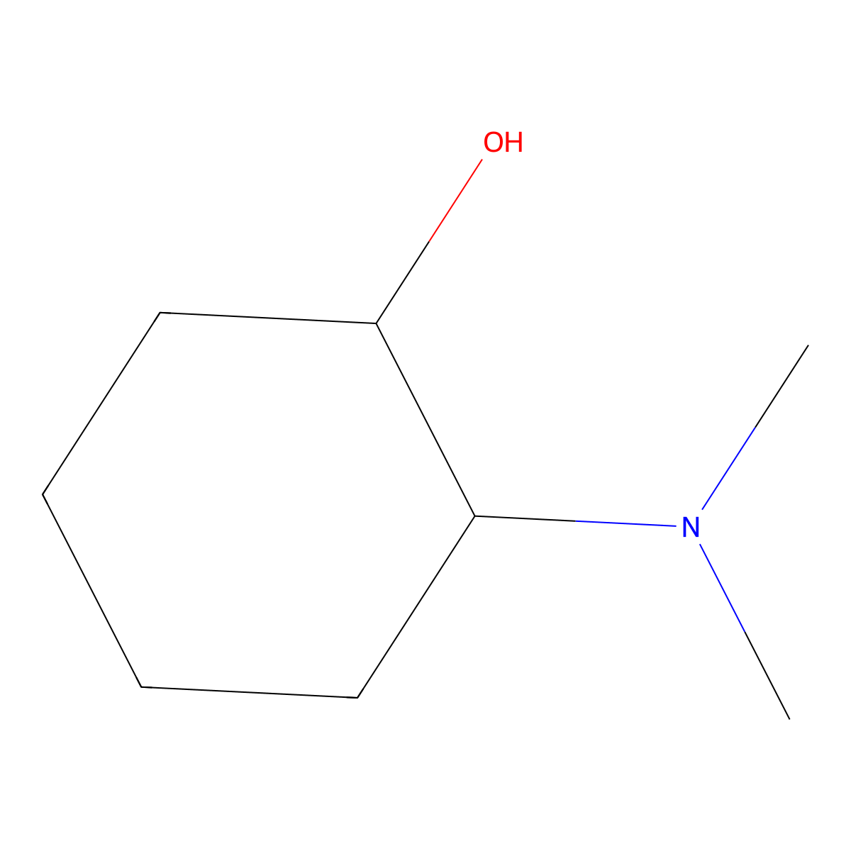 rac-(1R,2R)-2-(dimethylamino)cyclohexan-1-ol molecular structure, CAS 15910-74-4