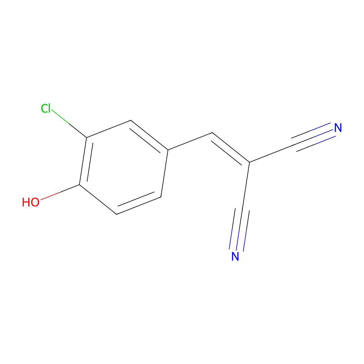 (3-Chloro-4-hydroxybenzylidene)propanedinitrile molecular structure, CAS 159102-16-6