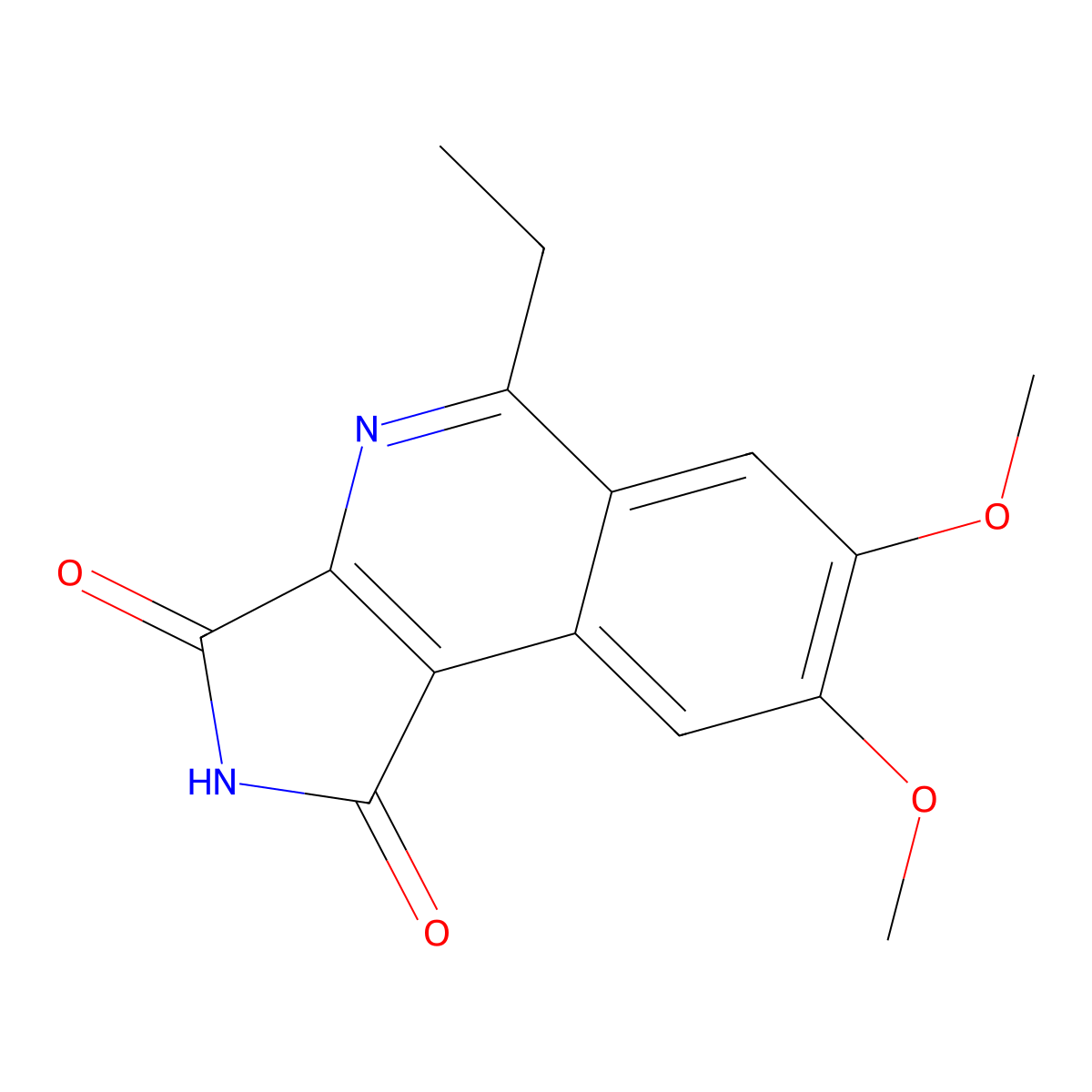 5-Ethyl-7,8-dimethoxy-1H-pyrrolo[3,4-c]isoquinoline-1,3(2H)-dione molecular structure, CAS 159109-11-2