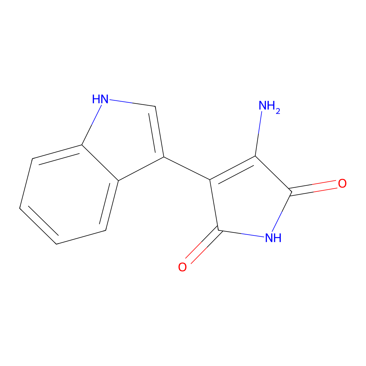 3-amino-4-(1H-indol-3-yl)-1H-pyrrole-2,5-dione molecular structure, CAS 159109-14-5