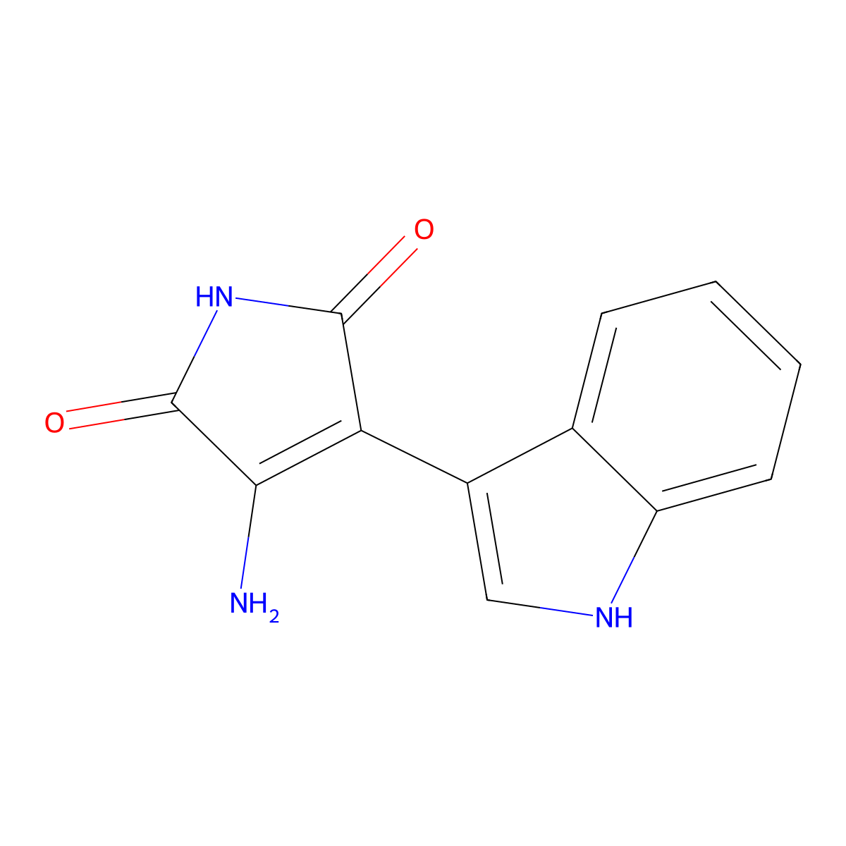 3-amino-4-(1H-indol-3-yl)-1H-pyrrole-2,5-dione molecular structure, CAS 159109-14-5