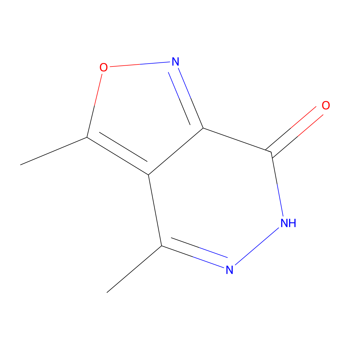 Isoxazolo(3,4-d)pyridazin-7(6H)-one, 3,4-dimethyl- molecular structure, CAS 15911-16-7