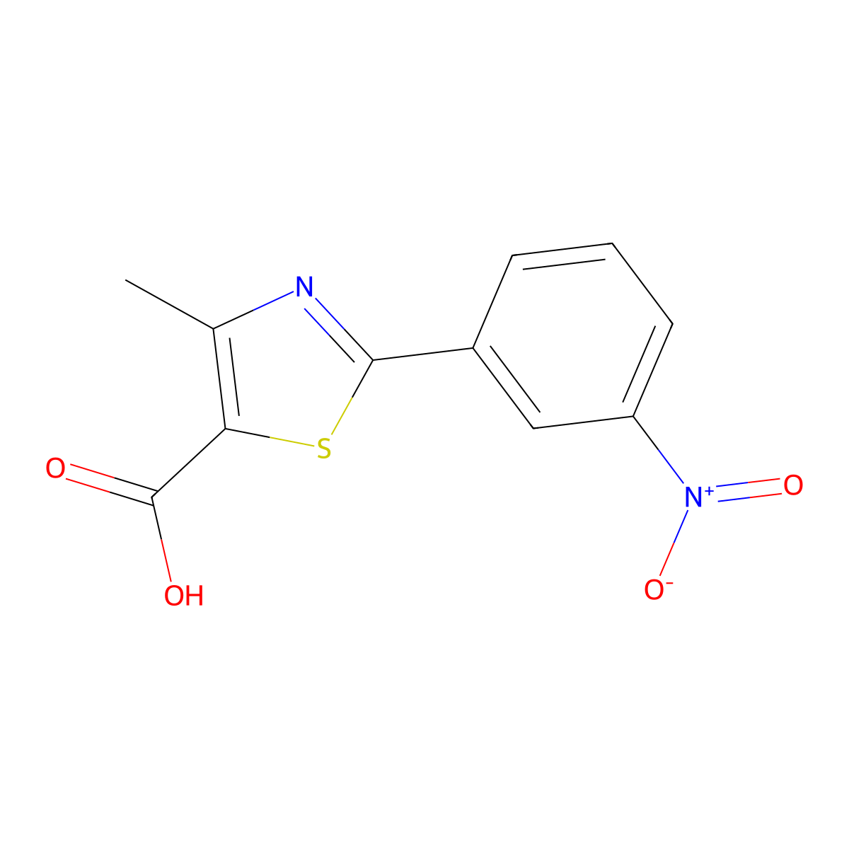 4-Methyl-2-(3-nitrophenyl)thiazole-5-carboxylic acid molecular structure, CAS 15911-29-2