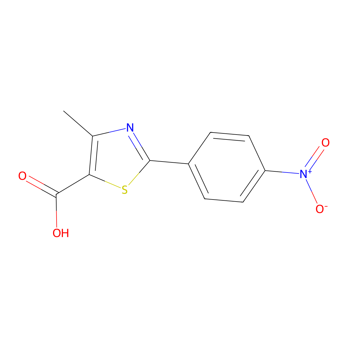 4-Methyl-2-(4-nitrophenyl)thiazole-5-carboxylic acid molecular structure, CAS 15911-30-5