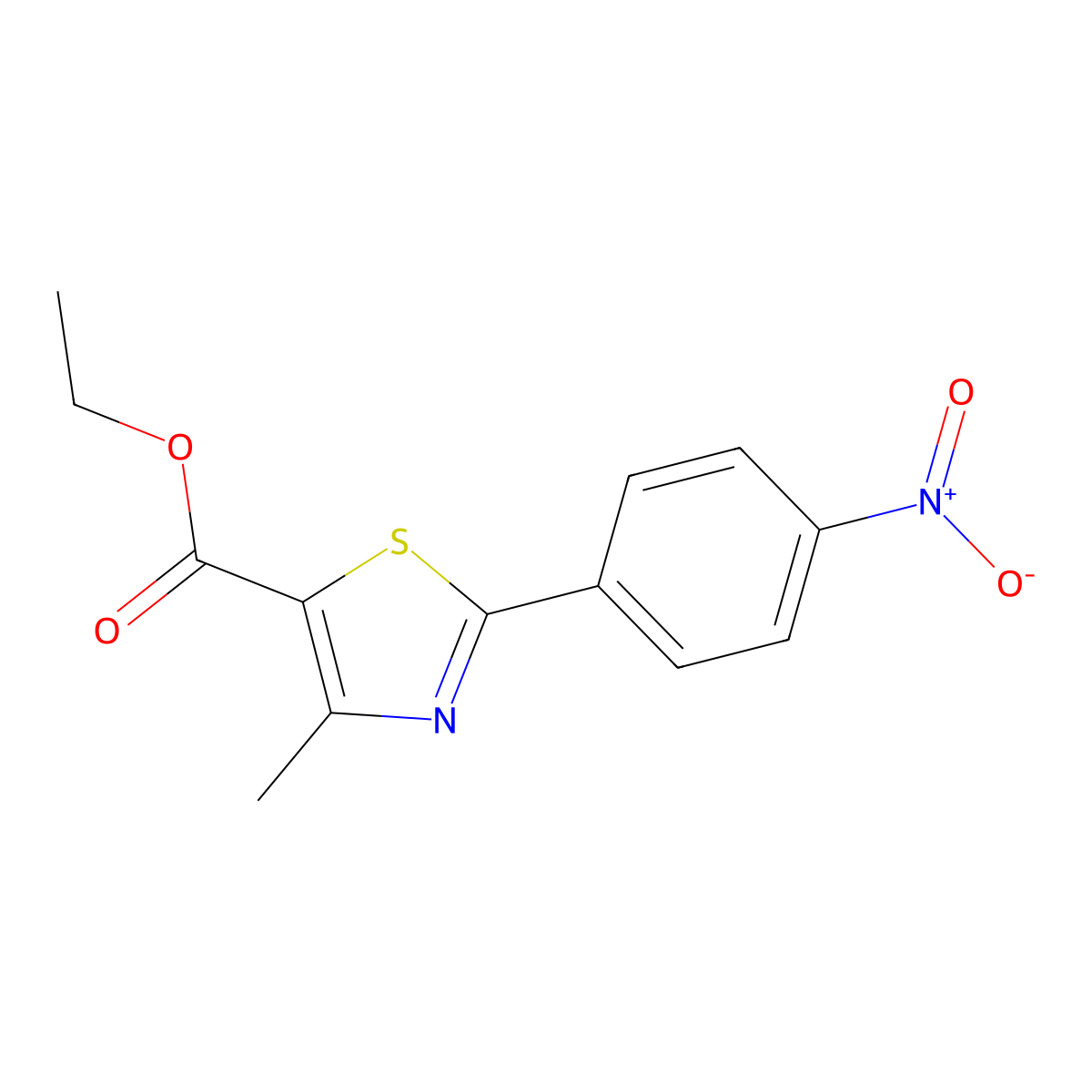 Ethyl 4-methyl-2-(4-nitrophenyl)thiazole-5-carboxylate molecular structure, CAS 15911-31-6