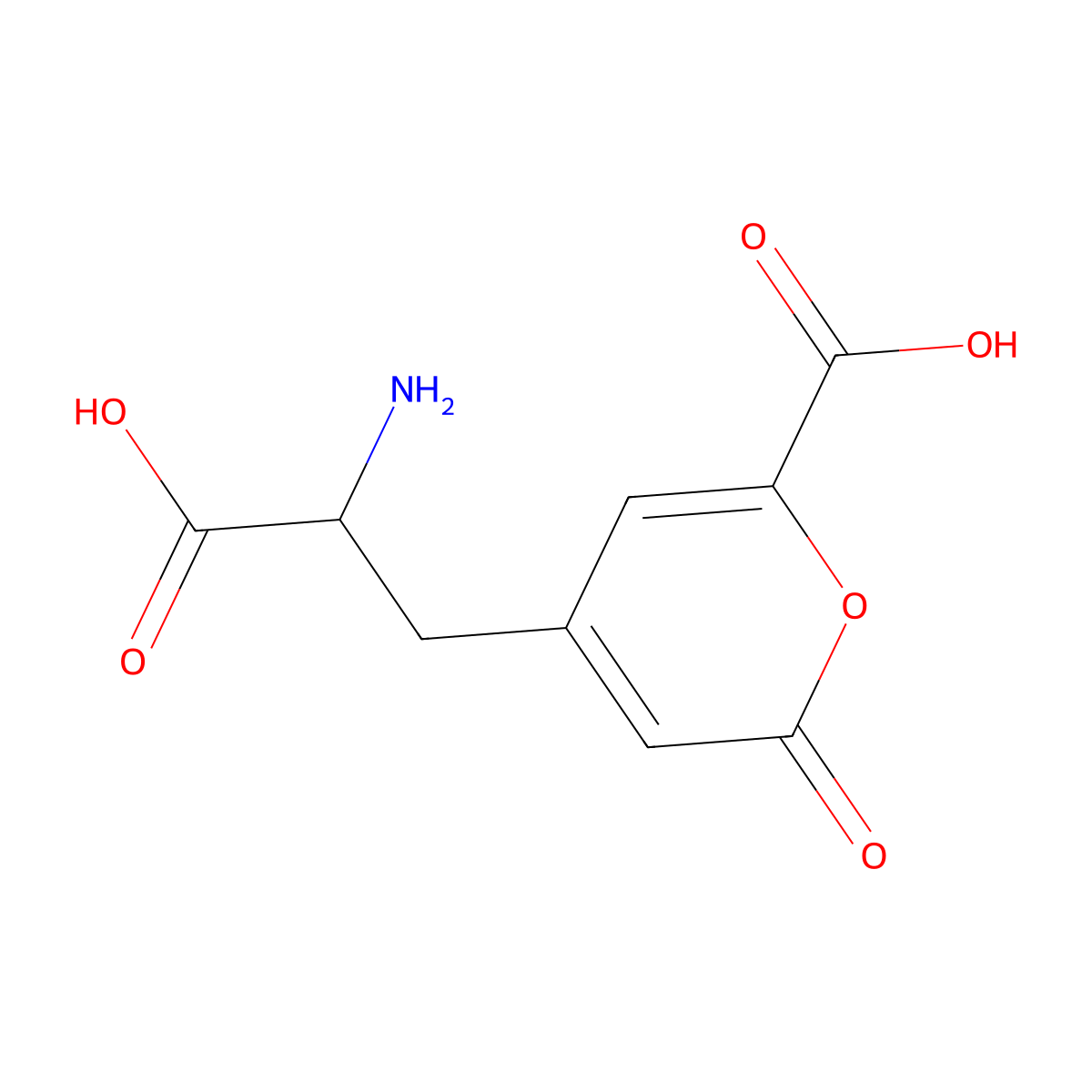 (alphaS)-alpha-Amino-6-carboxy-2-oxo-2H-pyran-4-propanoic acid molecular structure, CAS 15911-87-2