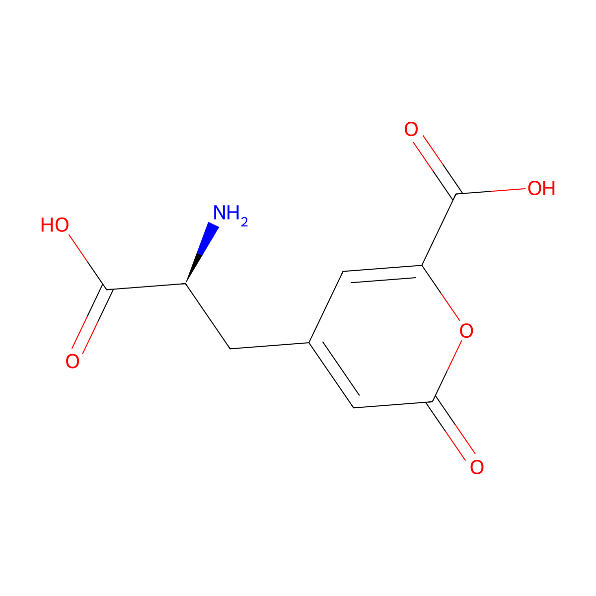 (alphaS)-alpha-Amino-6-carboxy-2-oxo-2H-pyran-4-propanoic acid molecular structure, CAS 15911-87-2