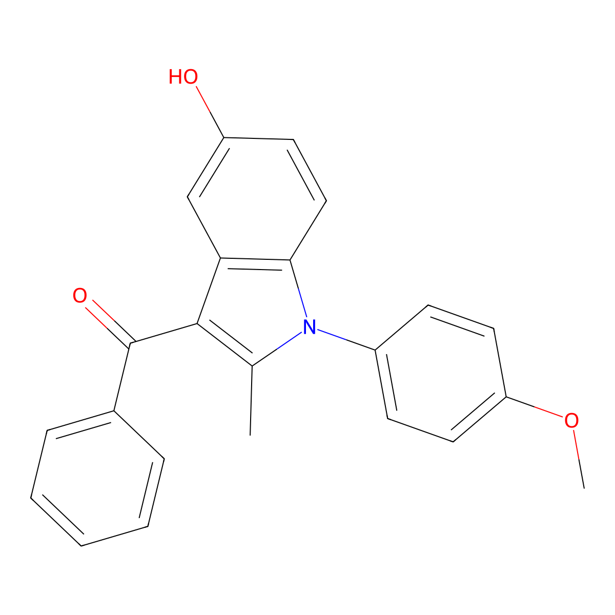 [5-Hydroxy-1-(4-methoxyphenyl)-2-methylindol-3-yl]-phenylmethanone molecular structure, CAS 159112-27-3
