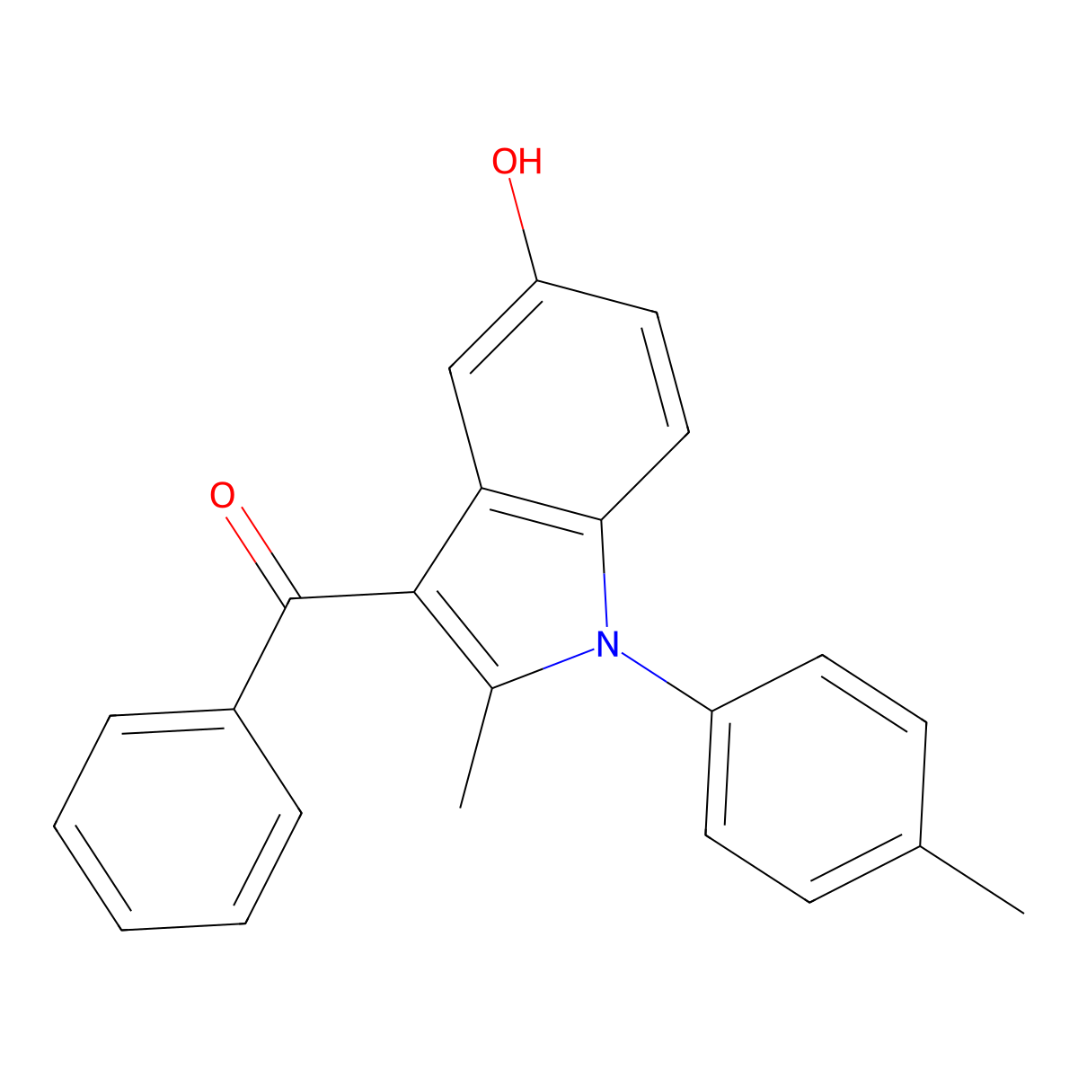[5-Hydroxy-2-methyl-1-(4-methylphenyl)indol-3-yl]-phenylmethanone molecular structure, CAS 159112-28-4