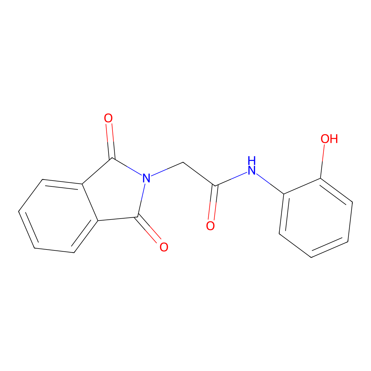 2-(1,3-dioxoisoindol-2-yl)-N-(2-hydroxyphenyl)acetamide molecular structure, CAS 159116-47-9