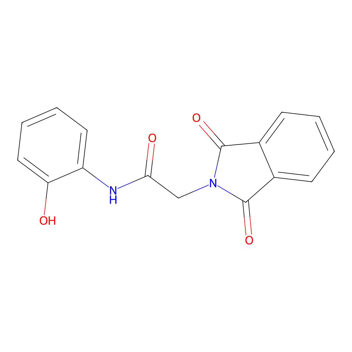 2-(1,3-dioxoisoindol-2-yl)-N-(2-hydroxyphenyl)acetamide molecular structure, CAS 159116-47-9