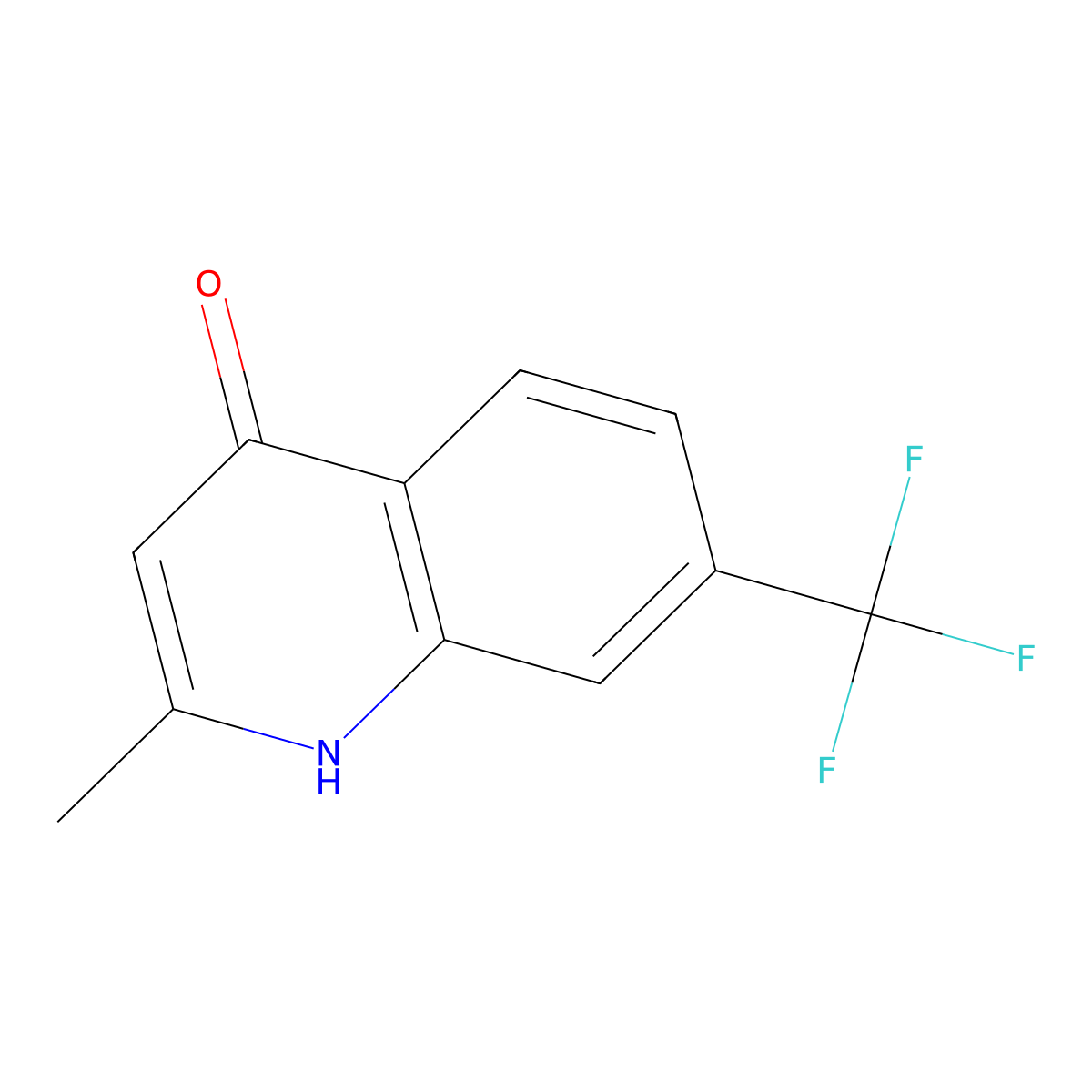 2-Methyl-7-(trifluoromethyl)quinolin-4(1H)-one molecular structure, CAS 15912-66-0
