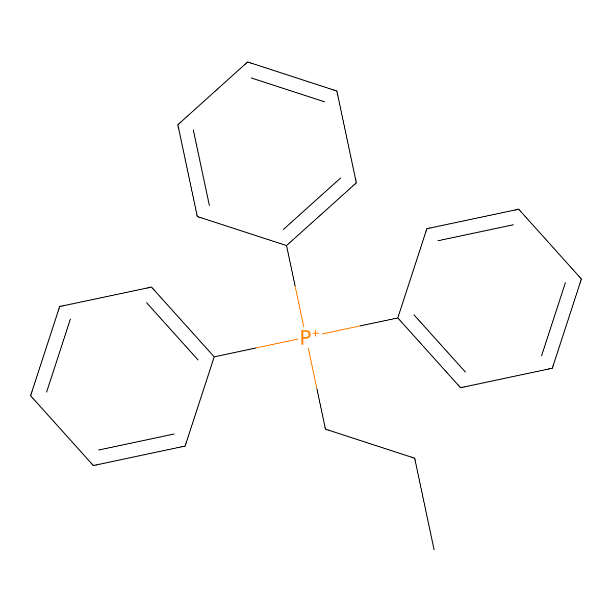Triphenylpropylphosphonium molecular structure, CAS 15912-75-1
