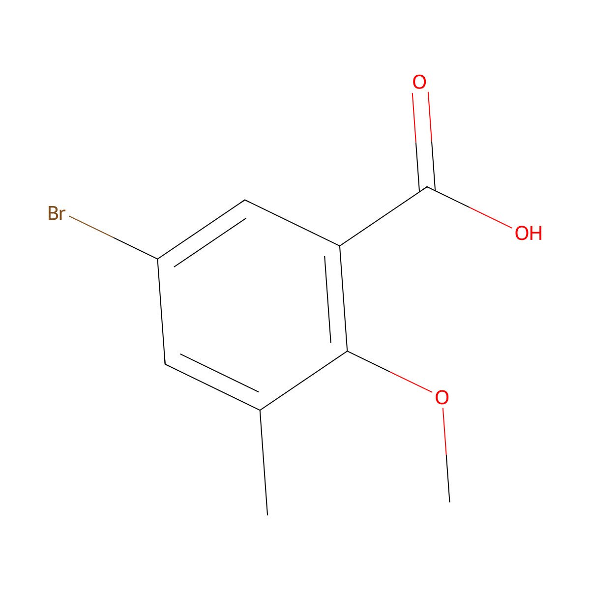 5-Bromo-2-methoxy-3-methylbenzoic acid molecular structure, CAS 159121-84-3