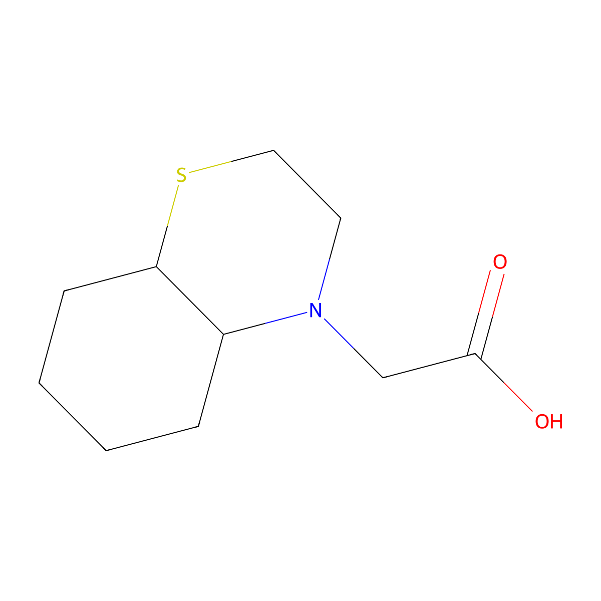 2-(Octahydro-4H-benzo[b][1,4]thiazin-4-yl)acetic acid molecular structure, CAS 1591295-23-6