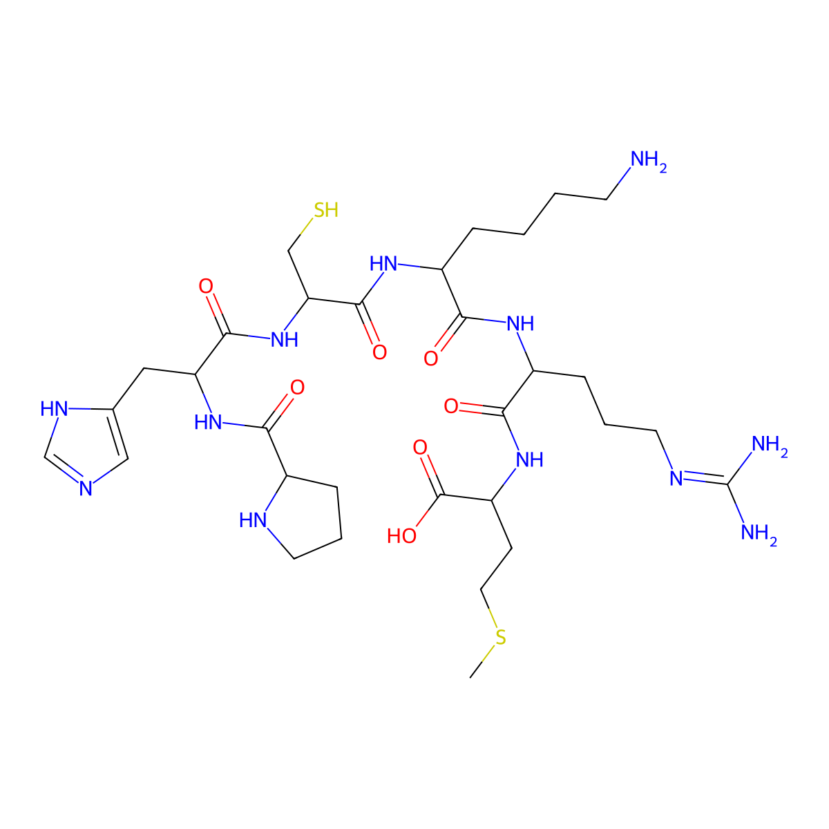 H-Pro-His-Cys-Lys-Arg-Met-OH molecular structure, CAS 159147-88-3
