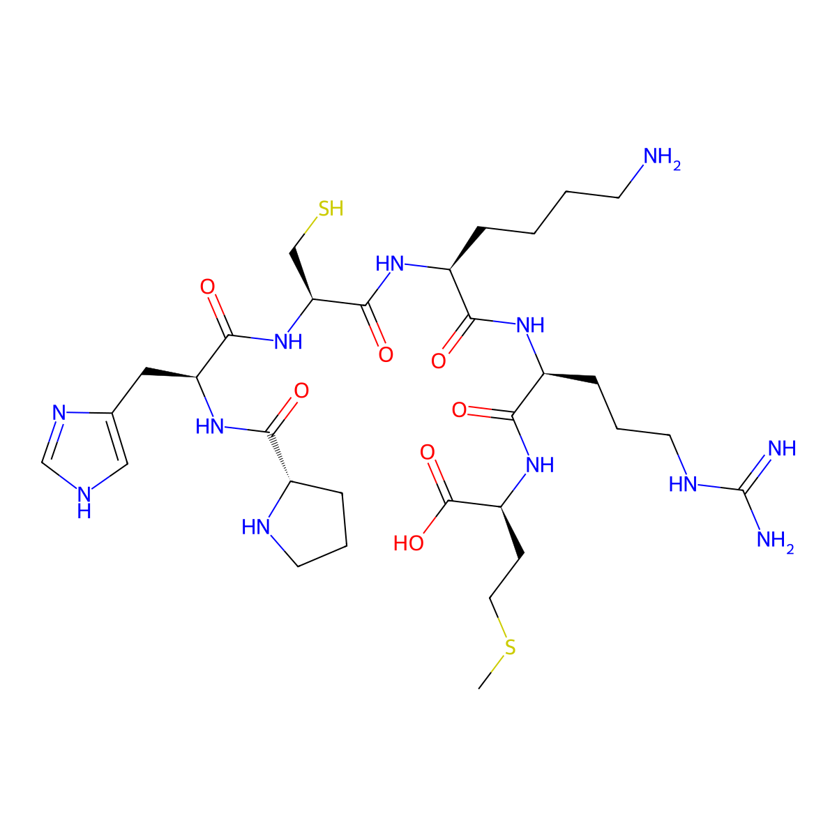 H-Pro-His-Cys-Lys-Arg-Met-OH molecular structure, CAS 159147-88-3