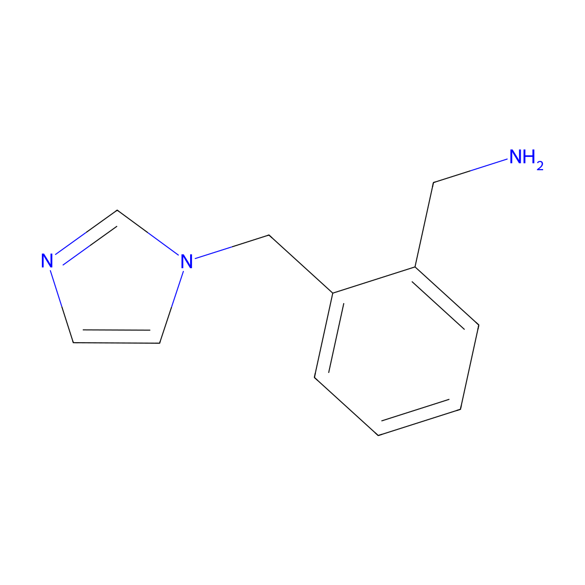 1-[2-(1H-imidazol-1-ylmethyl)phenyl]methanamine molecular structure, CAS 159148-88-6