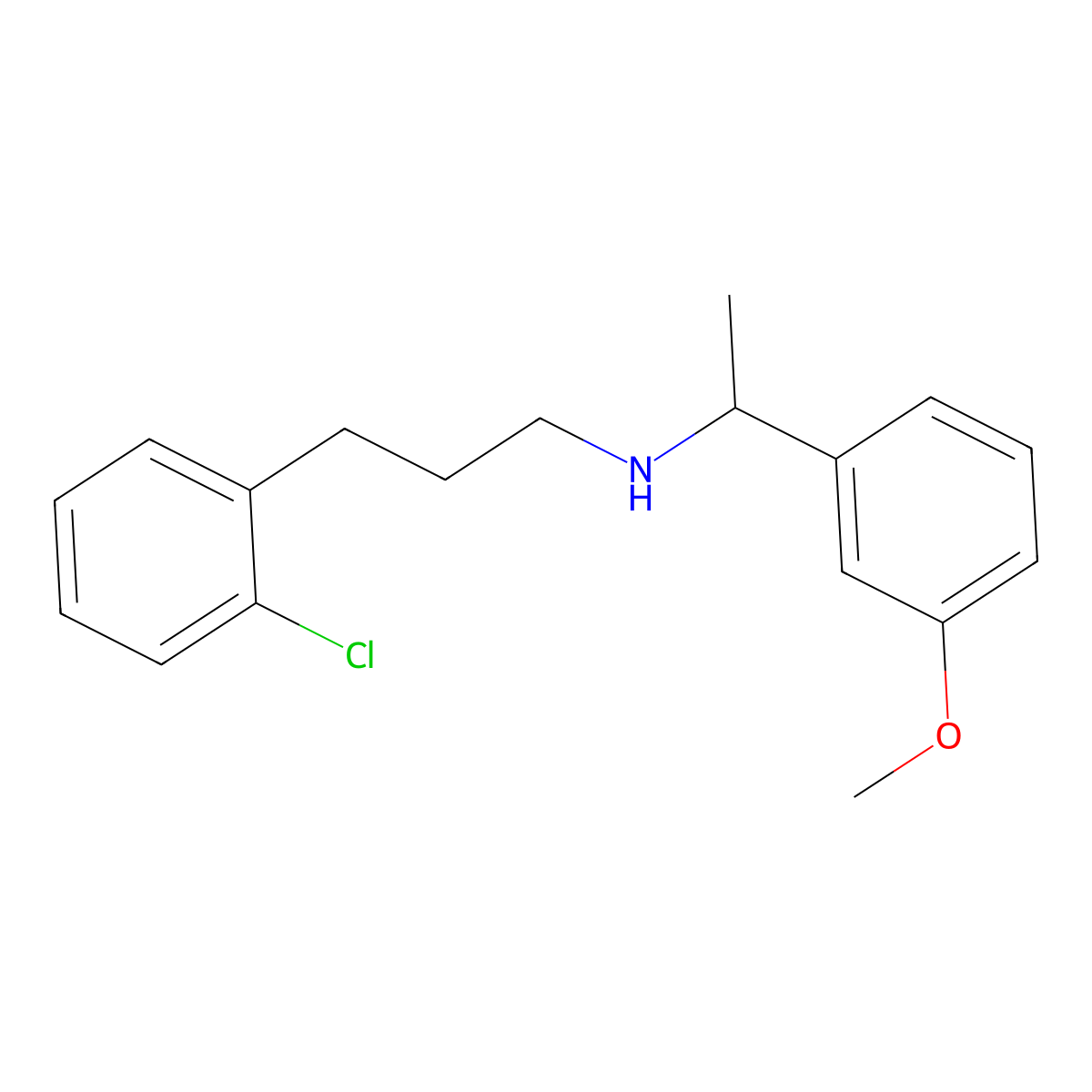 (S)-3-(2-CHlorophenyl)-N-(1-(3-methoxyphenyl)ethyl)propan-1-amine molecular structure, CAS 159149-75-4