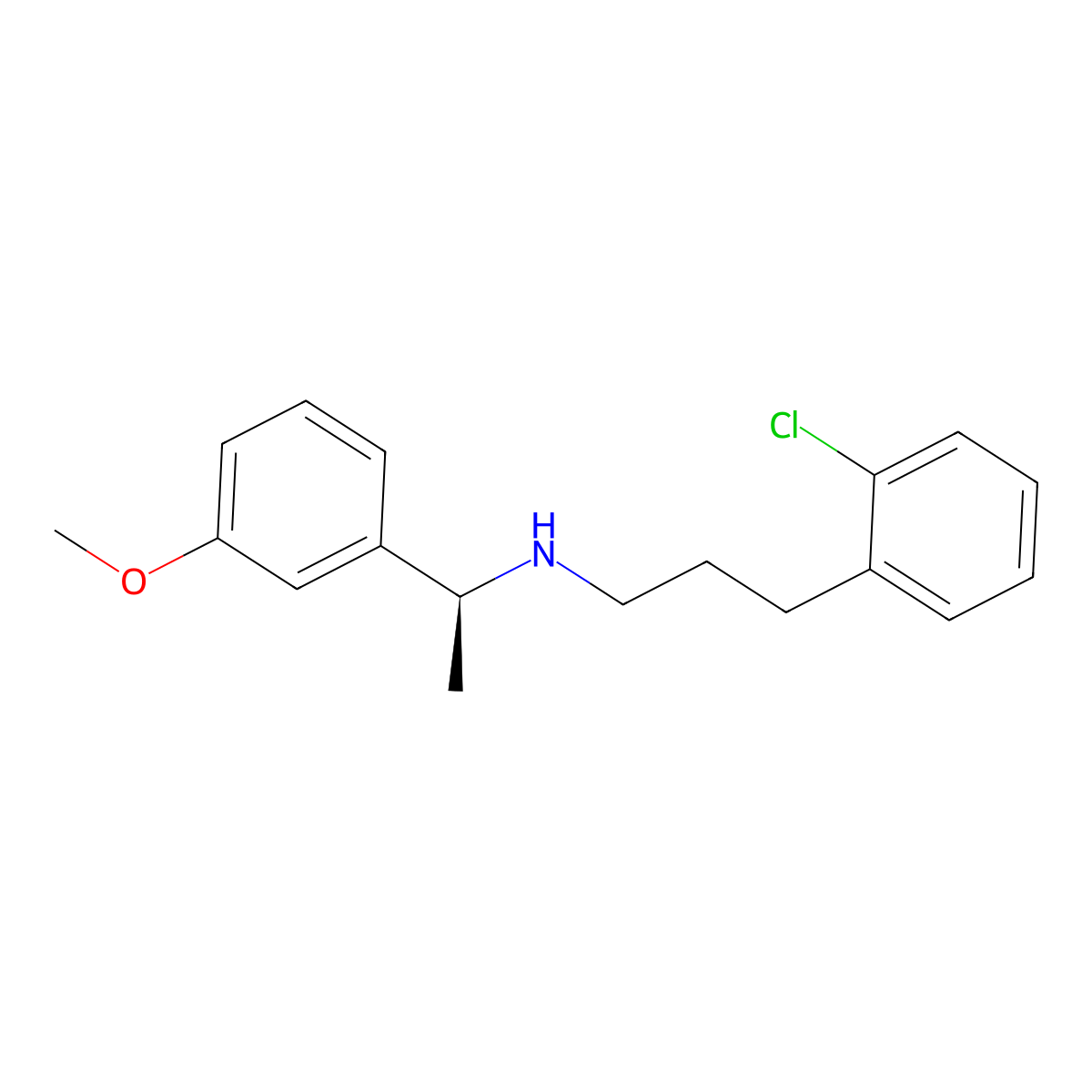 (S)-3-(2-CHlorophenyl)-N-(1-(3-methoxyphenyl)ethyl)propan-1-amine molecular structure, CAS 159149-75-4