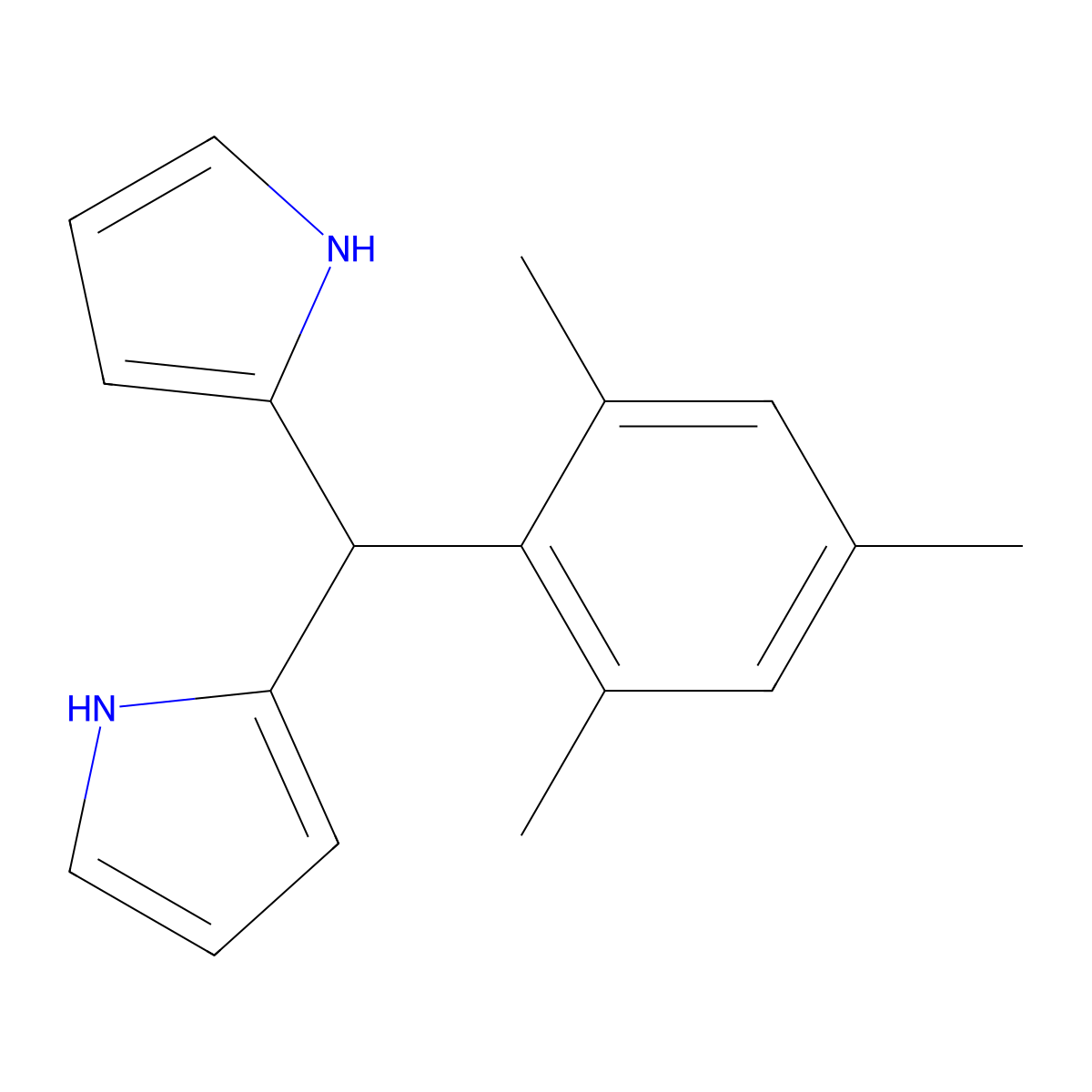2,2'-(Mesitylmethylene)bis(1H-pyrrole) molecular structure, CAS 159152-14-4