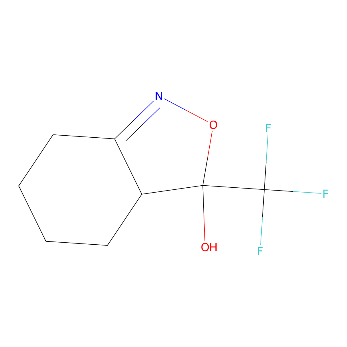 3-Trifluoromethyl-3,3a,4,5,6,7-hexahydrobenzo[c]isoxazol-3-ol molecular structure, CAS 159152-82-6